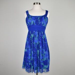 City Studio blue floral mini dress Size M Hawaii